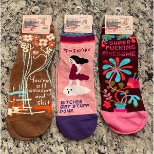 3 pairs of women’s BlueQ socks